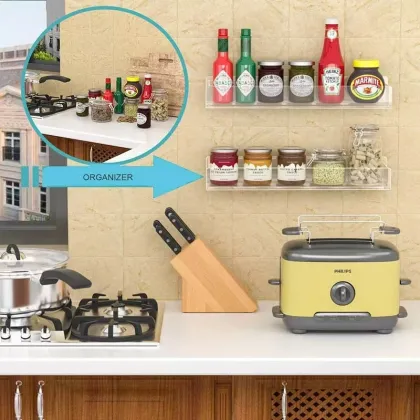 Transparent Wall Storage Rack Acrylic Spice Rack