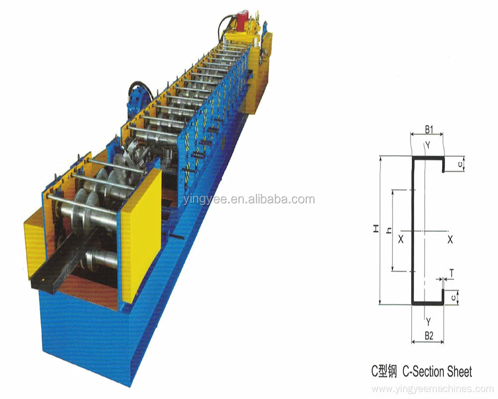 Automatic C Shape Purline Steel Roll Forming Machine