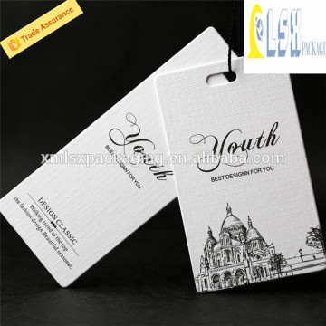 logo embossed tag pattern embossed hangtag