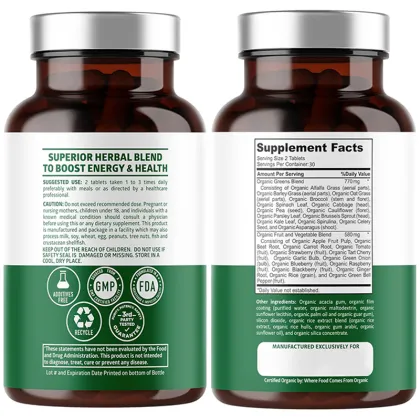 Daily Organic Greens Supplement for Vitality