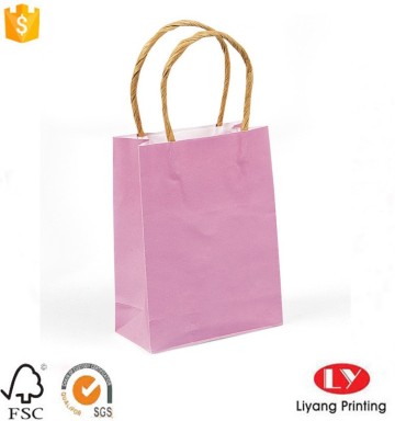 Printed kraft paper gift bag with handle