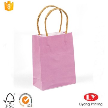 Printed kraft paper gift bag with handle