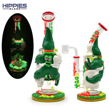 3D Cartoon Dab Rigs with 420 Leaf demon