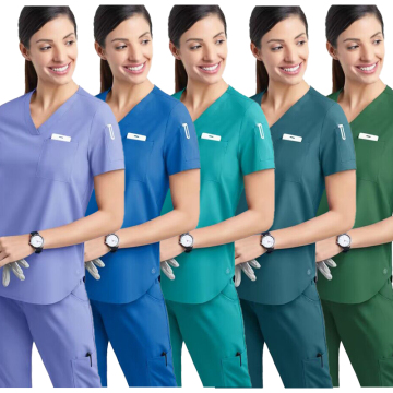 Wholesale Fashion Scrubs: Custom 4-Way Stretch Spandex Nurse Uniforms