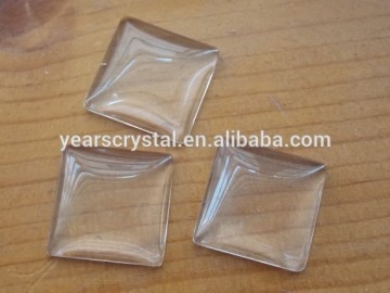 High Clarity 25mm (1 inch) Square crystal Glass Cabochons Antique/Vintage Blank Photo Pendant Trays and Bezels(R-2328