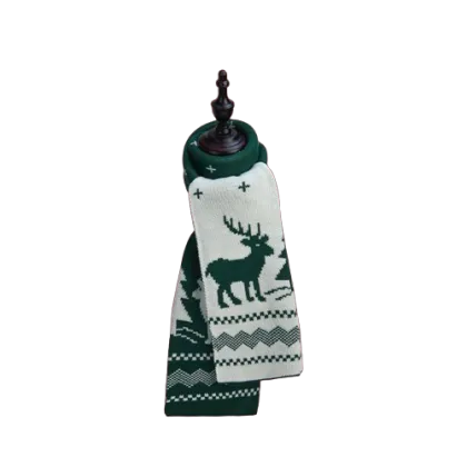 Wholesale Women's Red Deer Scarf - Warm Autumn & Winter Accessory