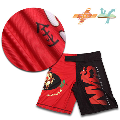 Polyester spendex Men fight custom printed mma shorts