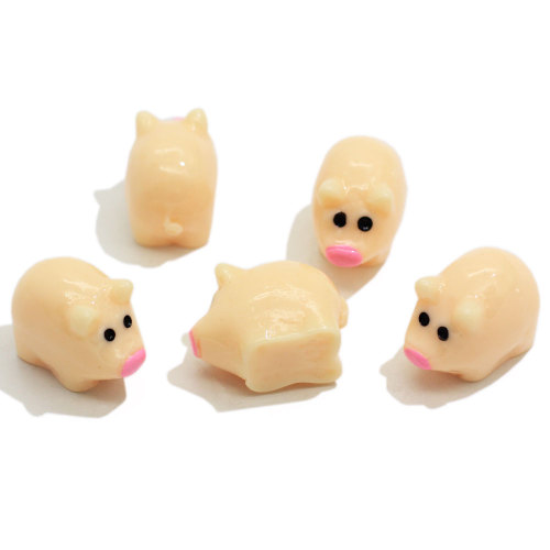 Hot Selling Mini Pig Shaped Resin Beads 100pcs/bag Flat back Cabochon DIY Toy Decor Charms Craft Ornaments Bead Spacer