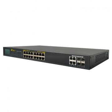 Unmanaged Fast 16 ports LCD POE switch