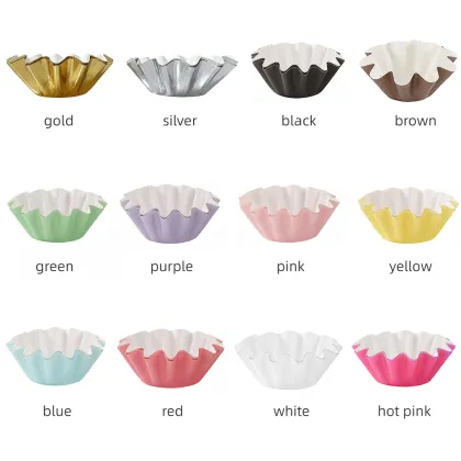 Floral Wave Cupcake Liners - Disposable Muffin Baking Wrappers