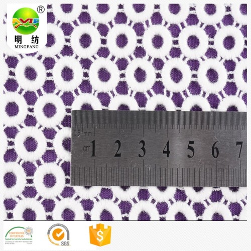 Ramah lingkungan 100% katun bordir kain renda swiss