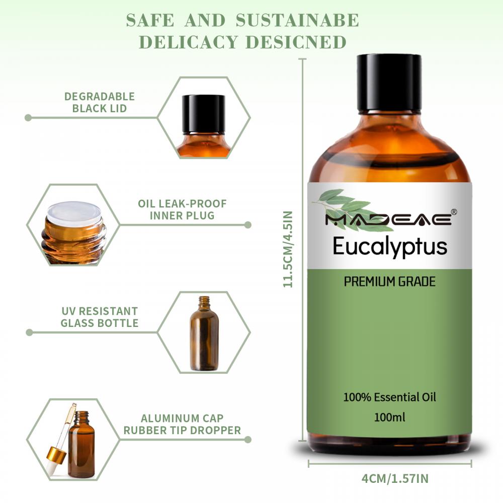 Hot sale 100% Pure Natural Organic Eucalyptus Essential Oil For Face Body Hair Skin Care Spa Massage