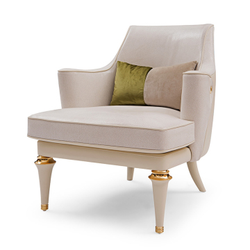 Modern Metal-Adorned Foam Filled Leisure Sofa Chair for Living Room or Hotel