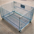 metal wire mesh warehouse storage cage with wheels