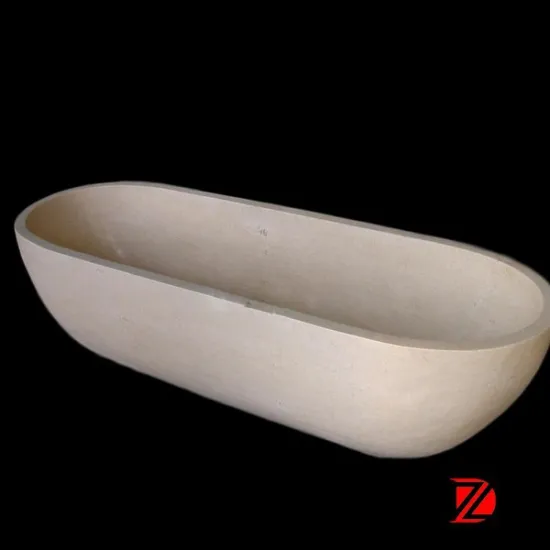 Hand carved oval shaped bathtub
