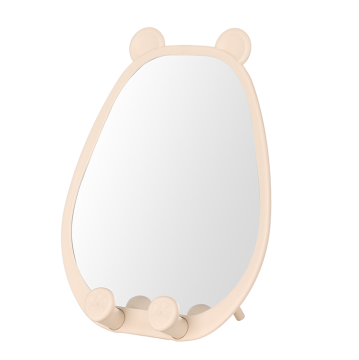 Unbreakable Pink Framed Table Top Cosmetic Mirror with Phone Holder