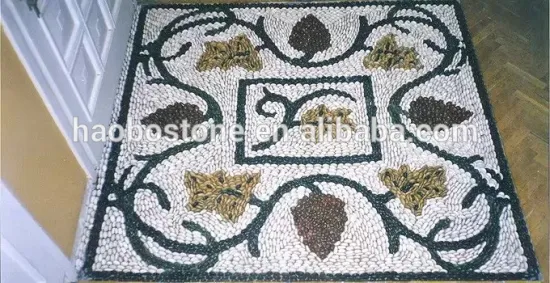 Garden Decoration Colorful Mosaic Pebble Tiles
