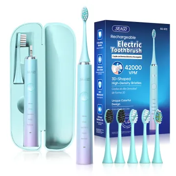 Seago SG972 - The Top Selling Sonic Electric Toothbrush with 5 Brush Heads for Effective Teeth Whitening and Oral Care