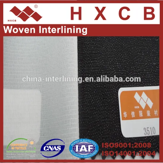 (3510)100%Polyester 40D Fusible Kitting Woven Interlining Fabric For Garment