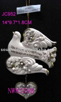resin figurine,    dove ornament (NW8359R)