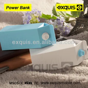2015 Exquis High quality portable power bank super fashion cute milk 10400mAh power bank for iphone/Samsung smartphones