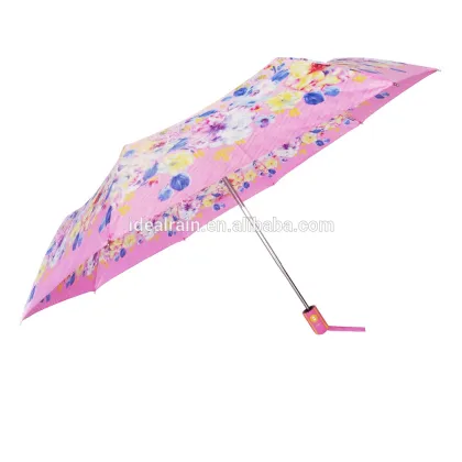 21" automatic foldable windproof flower umbrella with totes bag