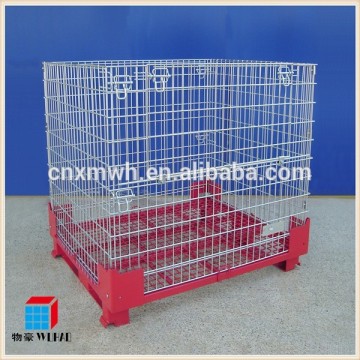 Molded storage basket Collapsible wire mesh container Stackable wire pallet cage