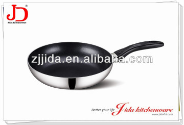 Aluminum Mirror Polished frying pan with non stick coating inside