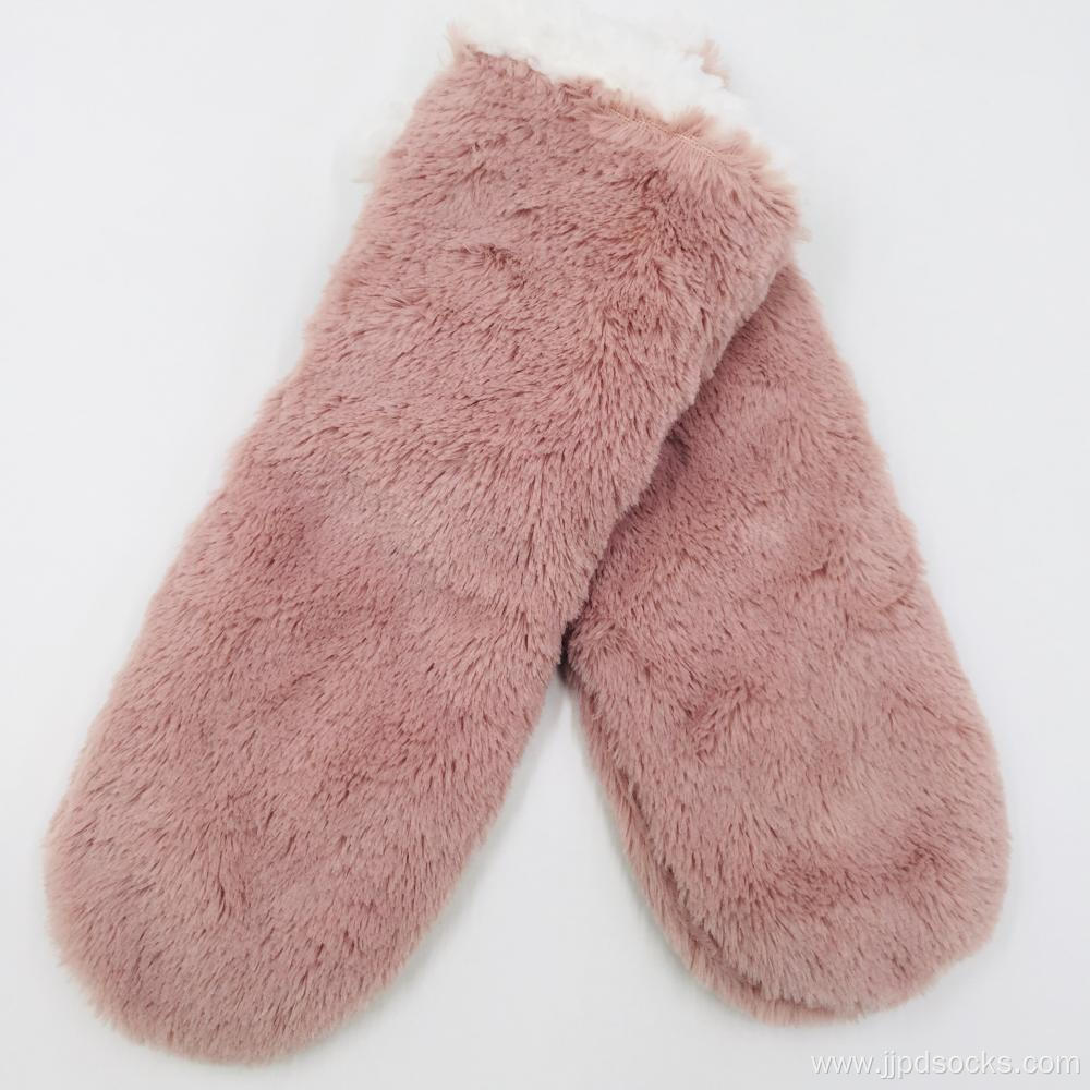 PINK PV fleece home socks non-slip women's socks