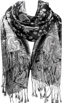 Reversible Paisley Pashmina Shawl Wraps for Women Soft Exotic Indian Rave Scarf for Evening Dress Festival Scarves