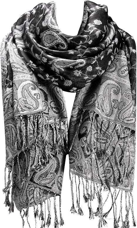 Reversible Paisley Pashmina Shawl Wraps for Women Soft Exotic Indian Rave Scarf for Evening Dress Festival Scarves