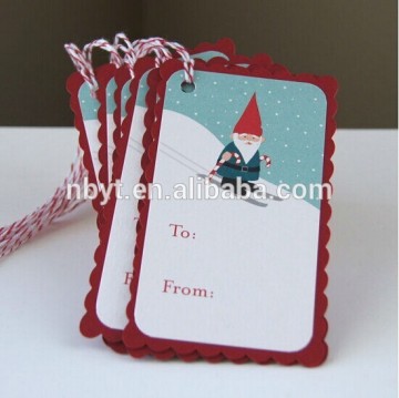 Chrismas drucken personalisierte Weihnachtsmann -Geschenk Tags