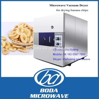 Industrial vacuum microwave banana plantain chips drying machine /vacuum microwave banana slices dryer