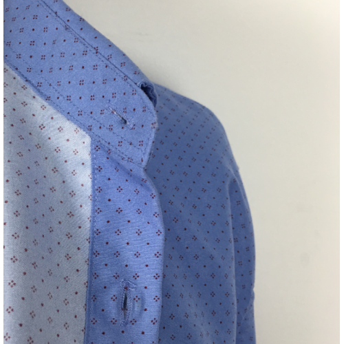 Long Sleeve blue Collar Navy Printing Shirts