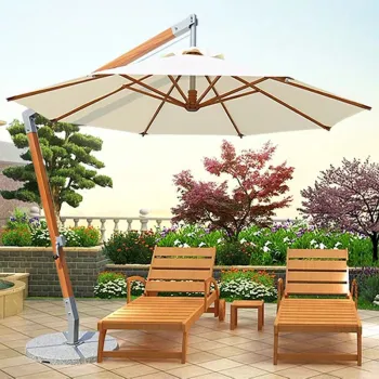 FEAMONT Luxury Large Size Hanging Sun Umbrella for Garden, Beach, Cafe, Hotel Patio