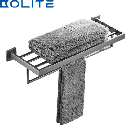 Bathroom Hardware Accessories Set: Stainless Steel Towel Rack and Hook