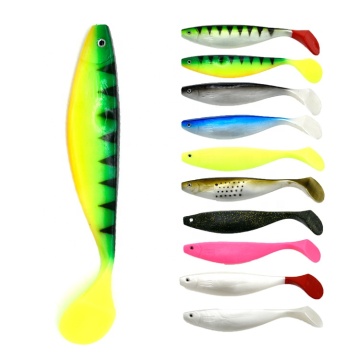 China OEM 23mm Plastic Saltwater Fishing T-Tail Soft Lure, 70g Worm Bait with Scent