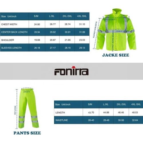 High Visibility Rain Suits Wholesale Custom Logo High Visibility Work Suits Raincoat Manufactory