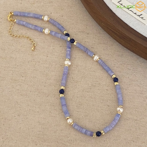 Luxury Purple Agate Bead 18k Gold Plated Jewelry