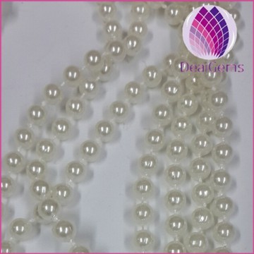 wholesale decorative connecting necklace 6mm ABS plastic imitation pearl round chain sold by kilograms for clothing
