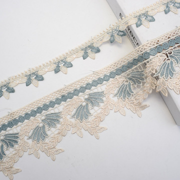 Custom Embroidered Water-Soluble Guipure Border Lace Trim Curtain Sofa Dress
