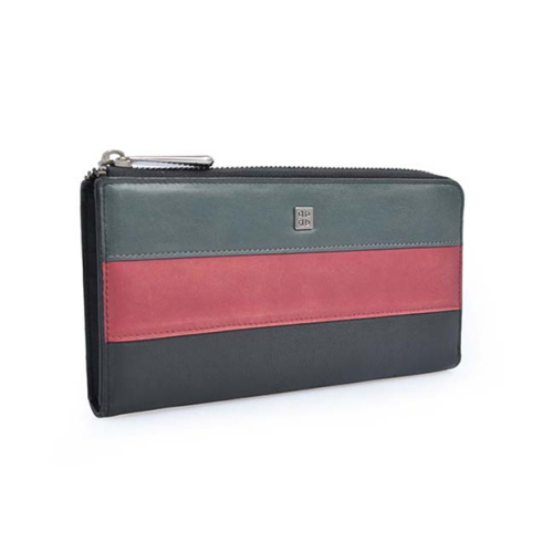 POLO Perry Patchwork Top-Zip Card Case Pouch