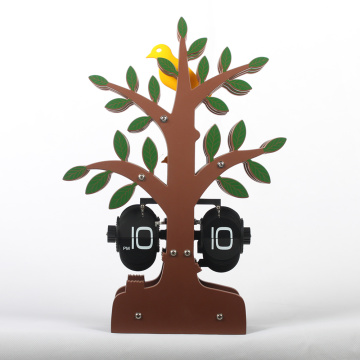 Horloge de bureau Flip Cartoon Tree