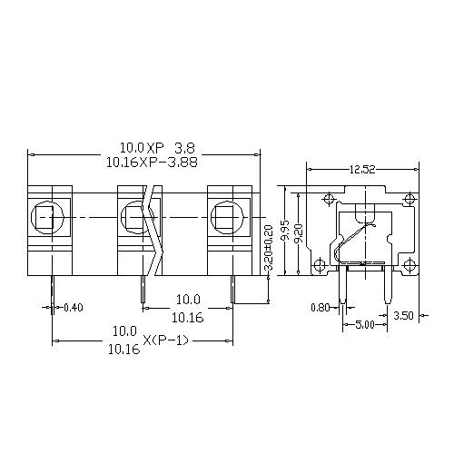 AT124V0-10.0／10.16XXX-EF PCB Spring Terminal Block Pitch10.0／10.16 