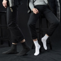 CKobj Large Size Men's Socks 10 Pairs/Multi Black/White/Grey Business Mid-tube Men's Four Seasons Cotton Socks EUR38-44