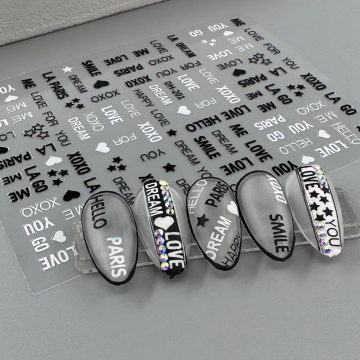 Holographische Nagelkunstaufkleber mit Glitzer und Strasssteinen