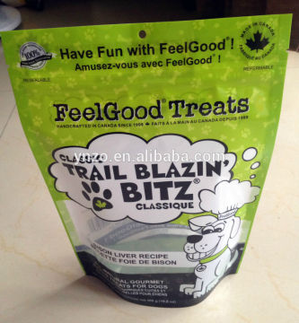 Standup pet food pouch with ziplock