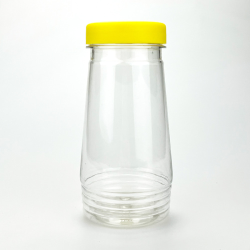 BPA 무료 투명 빈 280ml 300ml 플라스틱 애완 동물 잼 병 병이있는 나사 캡
