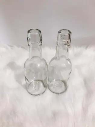 Transparent Le buckle  Button Glass Bottle