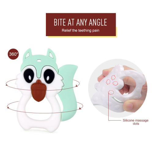Squirrel silicone baby teething toy wholesale
